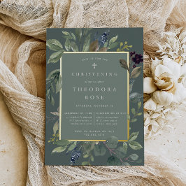 Eukalyptus & Sage Taufe oder Weihnachten Folieneinladung