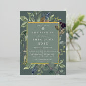 Eukalyptus & Sage Taufe oder Weihnachten Folieneinladung (Stehend vorne)