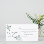 Eukalyptus Sage Wasserfarbige Hochzeit RSVP Postka (Stehend Vorderseite)