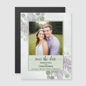 Eukalyptus Sage Wedding Rett Date Foto Magnet (Vorne/Hinten)