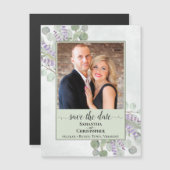 Eukalyptus Sage Wedding Rett Date Foto Magnet (Vorne/Hinten)