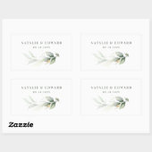 Eukalyptus-Salbei-Gastgeschenk Hochzeit Rechteckiger Aufkleber (Blatt)