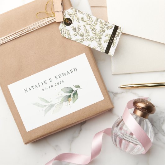 Eukalyptus-Salbei-Gastgeschenk Hochzeit Rechteckiger Aufkleber (Schenken)