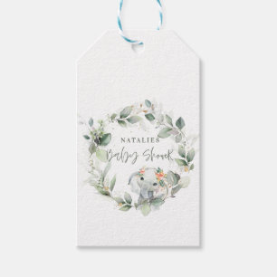 Eukalyptus Salbei Grün süsser Elefant Baby Shower Geschenkanhänger