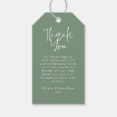 Eukalyptus Salbei niedlicher Elefant Babydusche Geschenkanhänger (Rückseite)