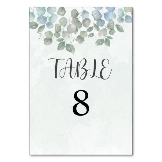 Eukalyptus Salbei Tischnummer (Rückseite)
