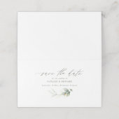 Eukalyptus Sali Goldhochzeit speichern das Datum Platzkarte (Außenseite Aufgefaltet)