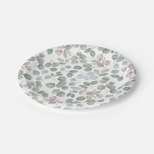 Eukalyptus Salpeplatte Pappteller (Schrägansicht)