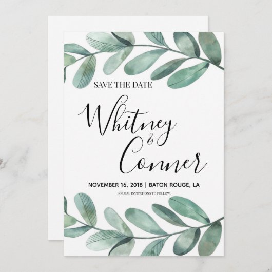 Eukalyptus Save the Date (Vorne/Hinten)