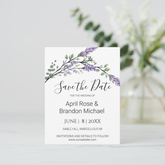 Eukalyptus Save the Date (Stehend Vorderseite)