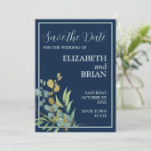 Eukalyptus Save the Date Einladung (Stehend Vorderseite)