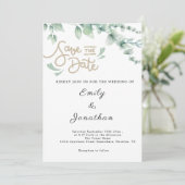 Eukalyptus Save the Date Feiertagskarte (Stehend Vorderseite)