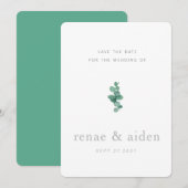Eukalyptus Save the Date, Hochzeit Date (Vorne/Hinten)