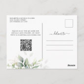 Eukalyptus Save the Date mit Foto Postkarte (Rückseite)