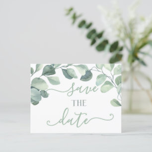 Eukalyptus Save the Date Postkarte