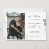 Eukalyptus - schlichte, minimalistische Hochzeit d Save The Date (Vorderseite)