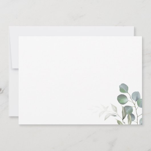 Eukalyptus - schlichte, minimalistische Hochzeit d Save The Date (Rückseite)