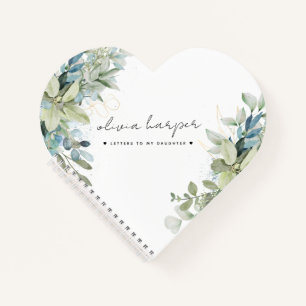 Eukalyptus schreibt in mein Daughter Memory Journa Notizblock