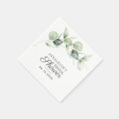 Eukalyptus Schrift Botanische Grünpflanzen Brautpa Serviette (Ecke)