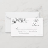 Eukalyptus Schwarz-weiß Wedding RSVP Card Mitteilungskarte (Vorderseite)