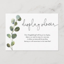 Eukalyptus Schwarz-weiße Babydusche Begleitkarte