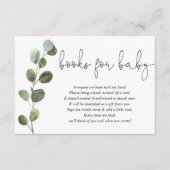 Eukalyptus Schwarz-weißes Babyduschbuch Begleitkarte (Vorderseite)