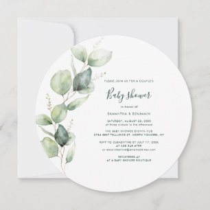 Eukalyptus Script-Babydusche Einladung