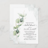 Eukalyptus-Script-Brautparty Einladung (Vorne/Hinten)