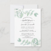 Eukalyptus-Script-Brautparty Einladung (Vorderseite)