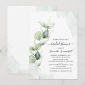 Eukalyptus-Script-Brautparty Einladung (Vorne/Hinten)