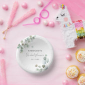 Eukalyptus-Script-Brautparty Pappteller (Party)