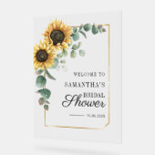 Eukalyptus-Script-Brautparty Sunflower - Willkomme Acrylschild (Winkel)
