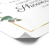 Eukalyptus-Script-Brautparty Sunflower - Willkomme Poster (Ecke)