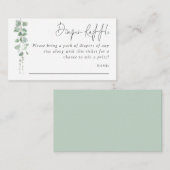 Eukalyptus Script DIaper Raffle Baby Dusche Begleitkarte (Vorne/Hinten)