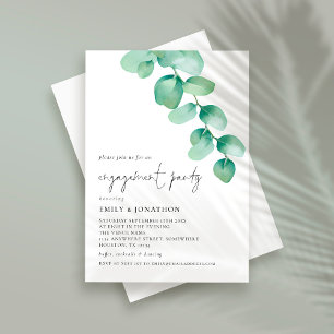 Eukalyptus-Script-Engagement für Aquarellfarben Einladung