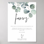 Eukalyptus Script-Favoriten druckbares Hochzeitssy Poster (Vorne)