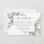 Eukalyptus Script Foto Funeral Dankeskarte (Vorderseite)