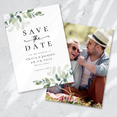 Eukalyptus Script-Foto Hochzeit Save The Date