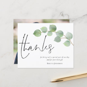 Eukalyptus Script Foto Wedding Danke