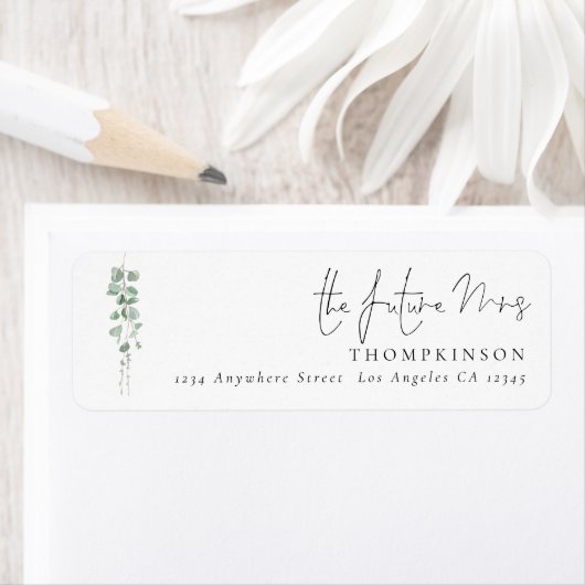 Eukalyptus Script Future Frau Rücksendeadresse (Insitu)