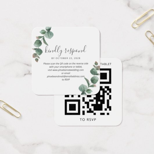 Eukalyptus Script Greenerding Wedding QR Code UAWG (Büro)