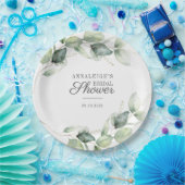 Eukalyptus Script Greenery Botanisches Brautparty Pappteller (Party)