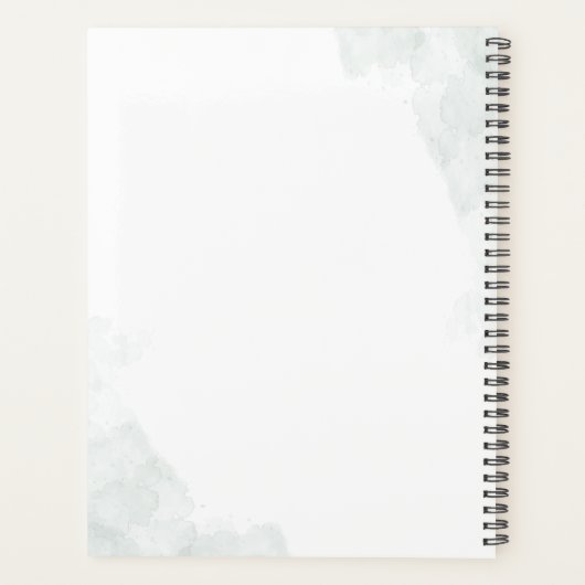 Eukalyptus-Script-Hochzeit Planer (Rückseite)