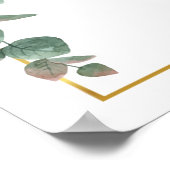 Eukalyptus-Script-Hochzeitsskripte Poster (Ecke)