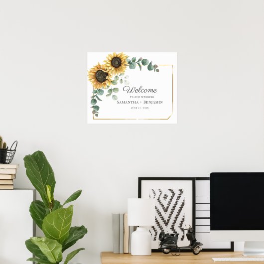 Eukalyptus-Script-Hochzeitsskripte Poster (Heimbüro)