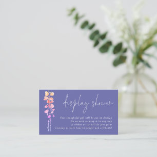 Eukalyptus Script Periwinkle Display Baby Dusche Begleitkarte