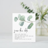 Eukalyptus-Script-QR-Code Save the Date (Stehend Vorderseite)