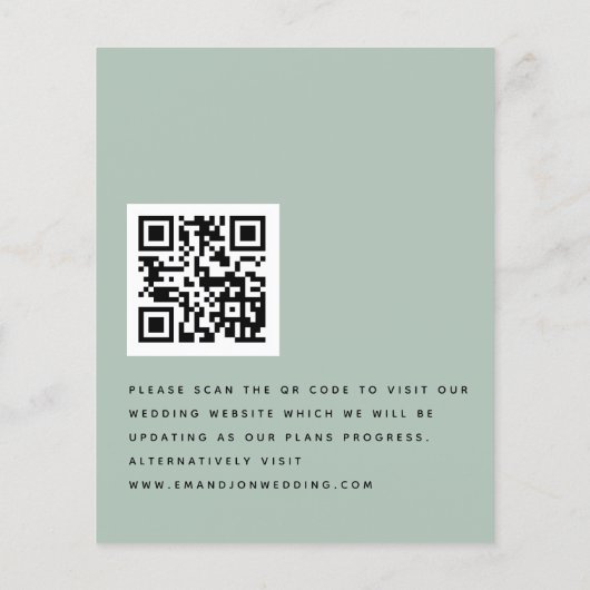 Eukalyptus-Script-QR-Code Save the Date (Rückseite)