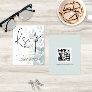 Eukalyptus Script QR Code Wedding RSVP