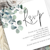 Eukalyptus Script QR Code Wedding RSVP Begleitkarte